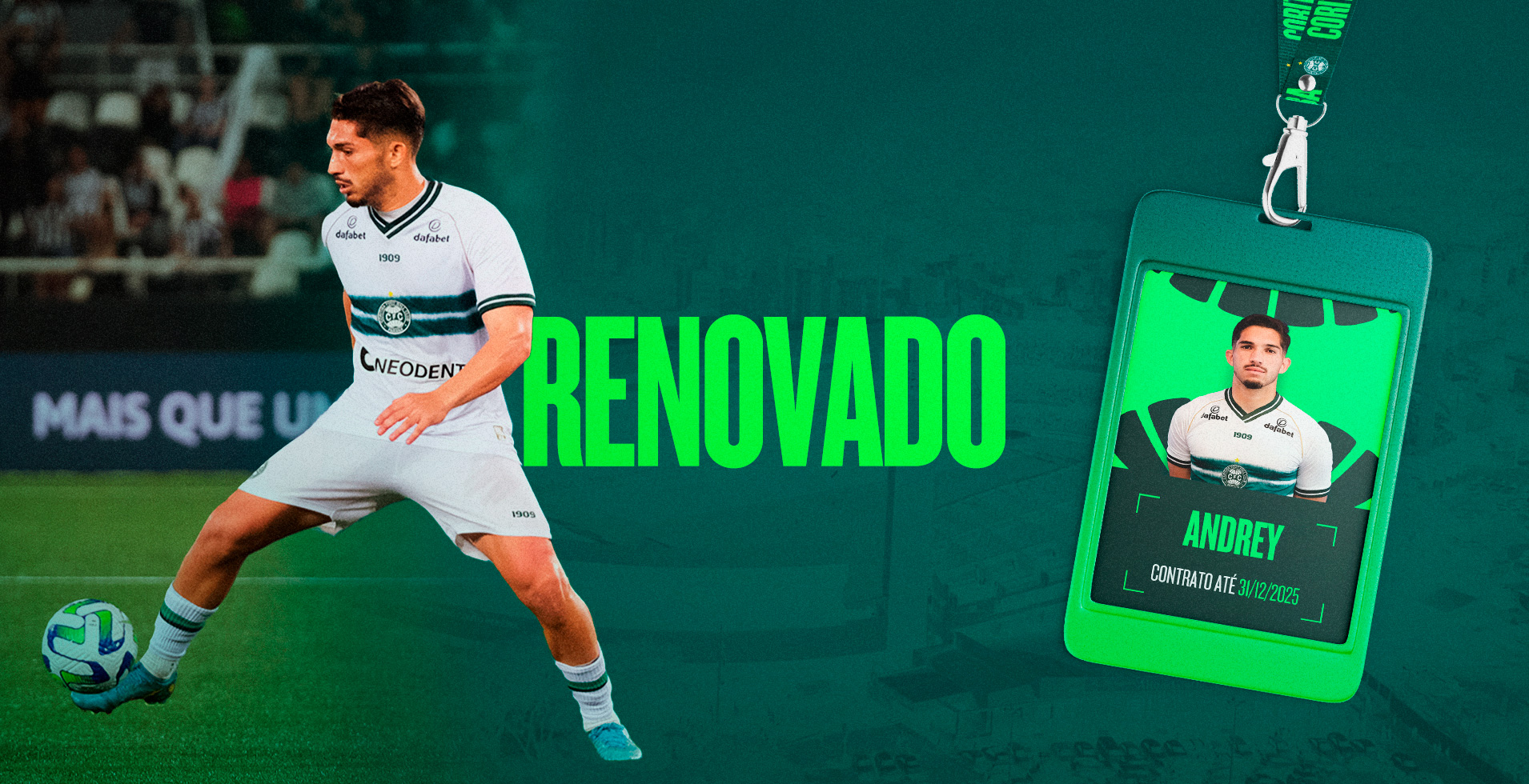 Coritiba renova com Andrey at dezembro de 2025