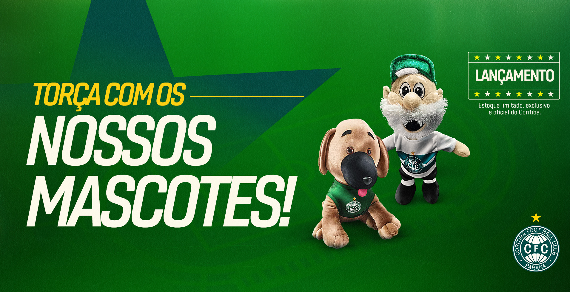 Coritiba lana pelcias do Vov Coxa e Caramelo Auviverde
