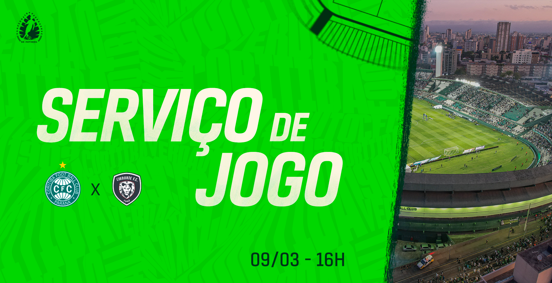 Informaes importantes para Coritiba x Cianorte