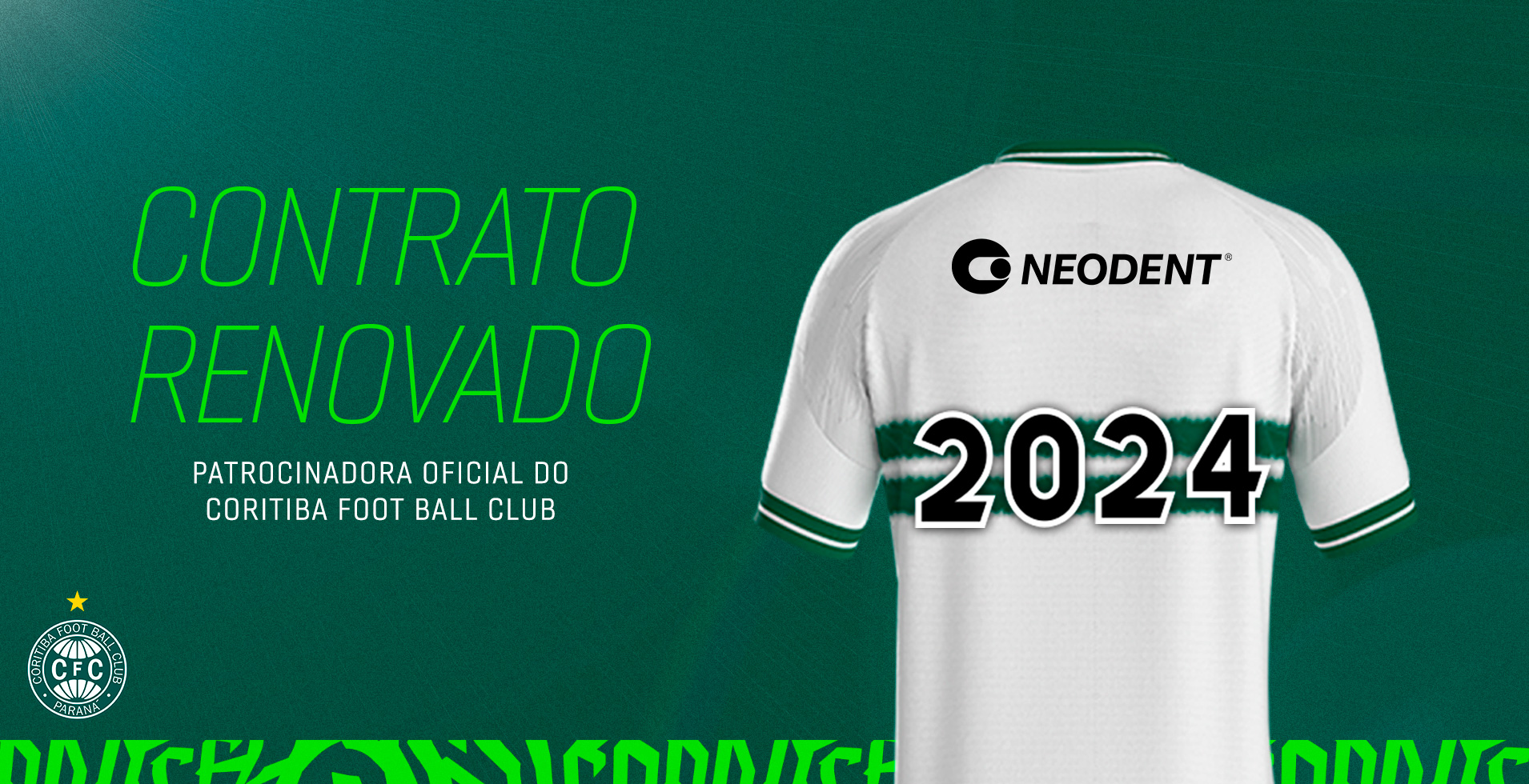 Coritiba renova contrato de patrocnio com a Neodent