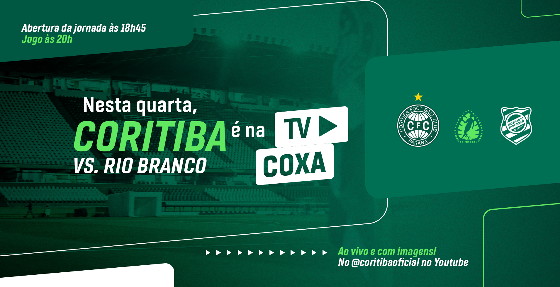 TV Coxa mostra Coritiba x Rio Branco ao vivo e com imagens; Veja como assistir