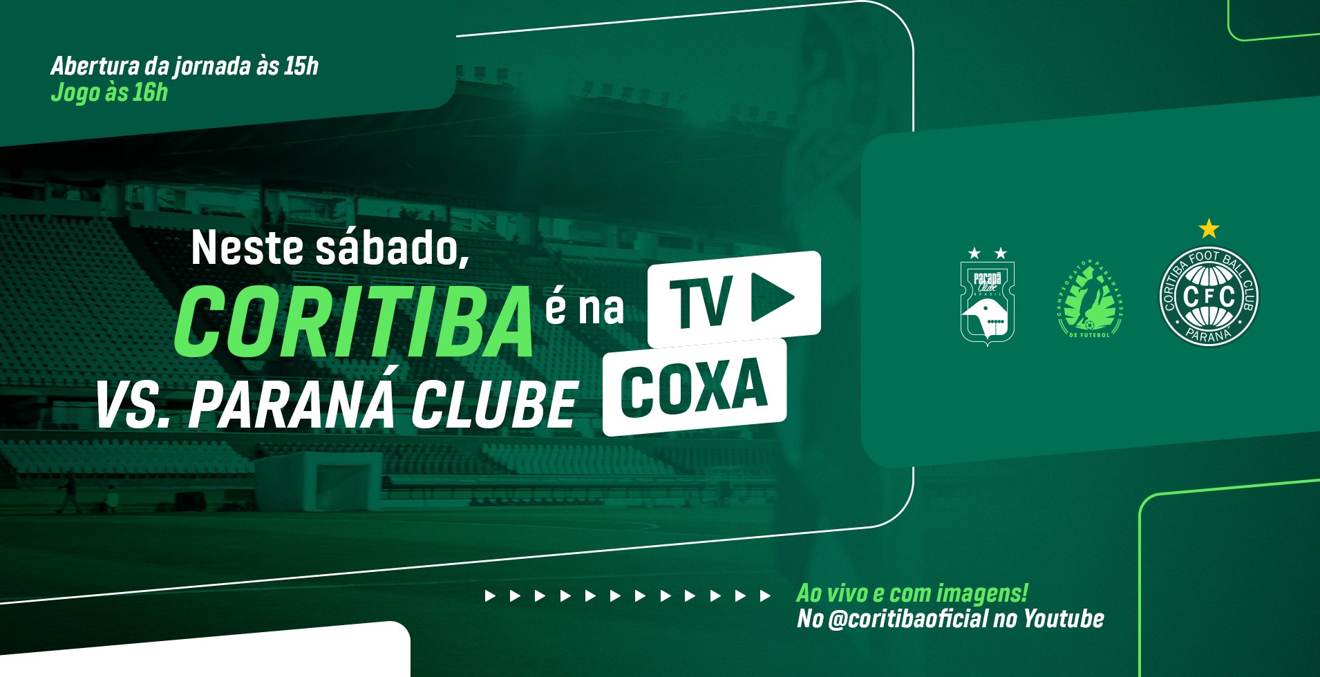 TV Coxa mostra Paran Clube x Coritiba ao vivo e com imagens; Veja como assistir