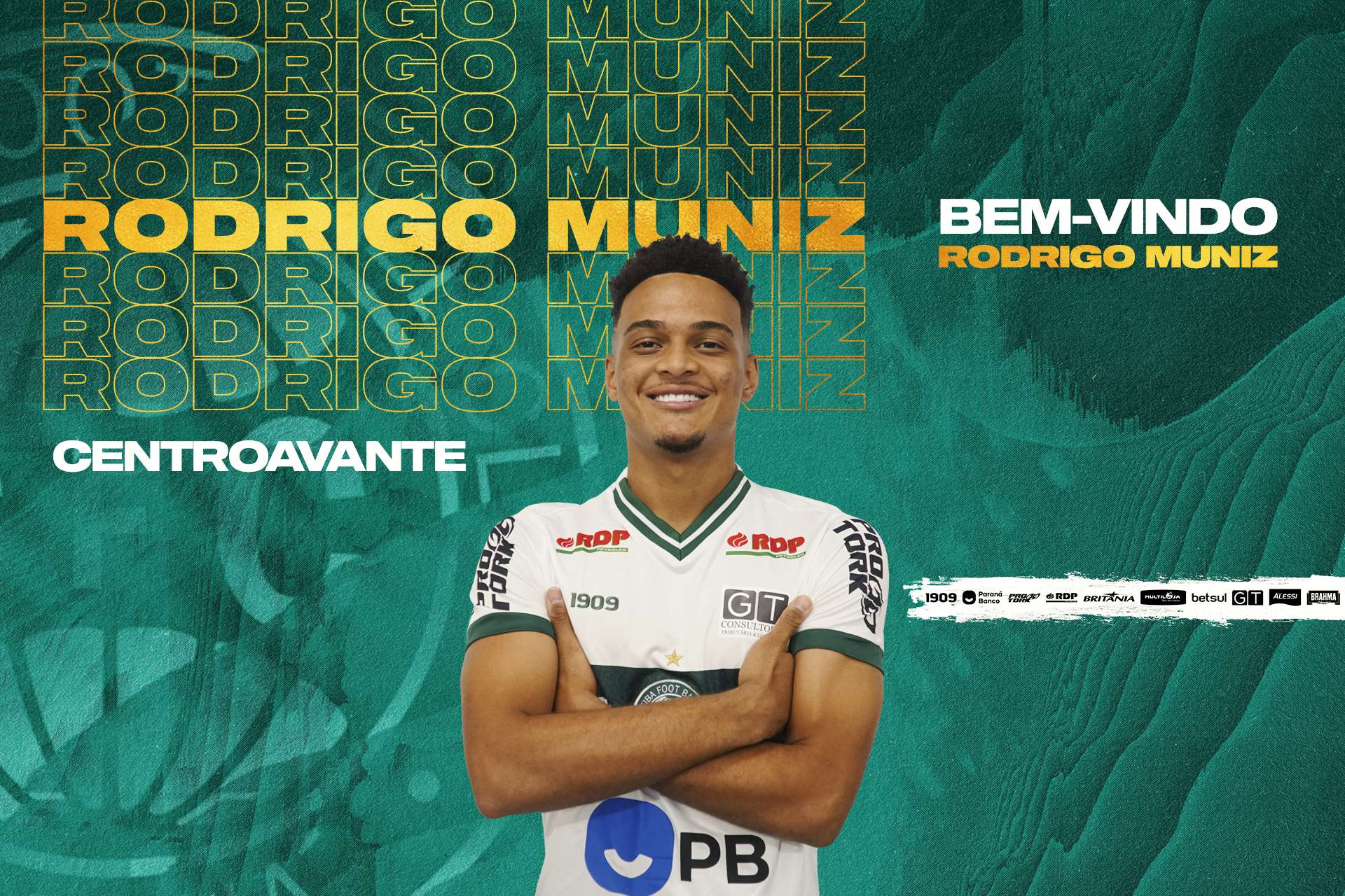 Coritiba acerta com o atacante Rodrigo Muniz