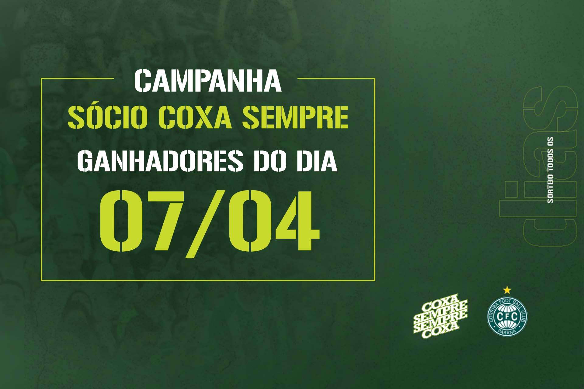 Vencedores do sorteio do dia 07/04