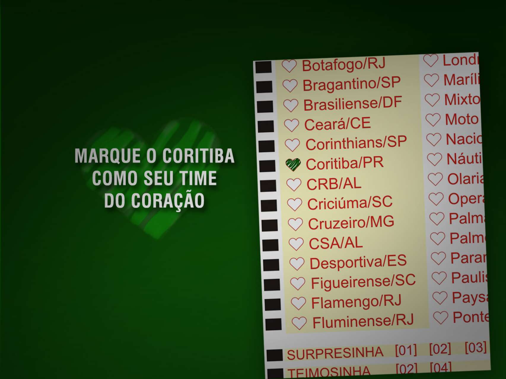 Marque o Coxa na Timemania